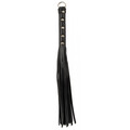 ZADO Beginner Leather Flogger 52 cm – sort læderpisk med nittet håndtag og bløde remme.