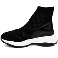 Sort high-top sok-sneaker til damer – sporty & moderne