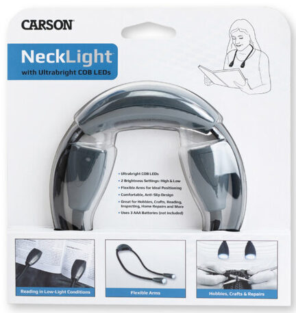 carson nakkelampe med LED i originalindpakning