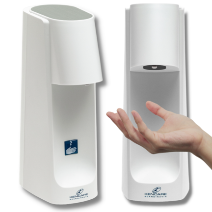 Robust hvid Kencare TD10 dispenser med 1000 ml kapacitet specielt designet til sæbe og håndsprit i gel-form fra BigOutlet.