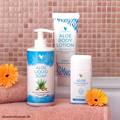 Aloe Ever-Shield Deo, Aloe Liquid Soap og Aloe Body Lotion fra Forever Living