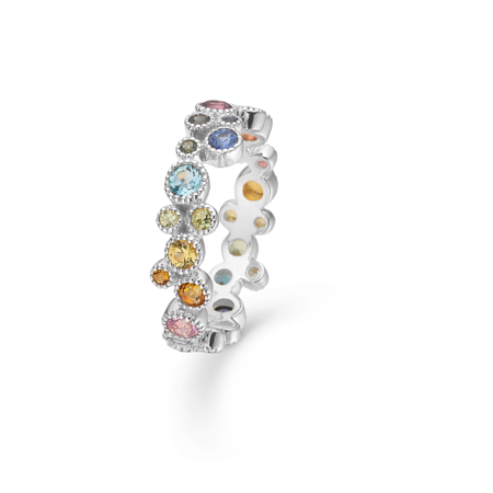 LUXURY RAINBOW ring in 14 karat white gold | Danish design by Mads Z