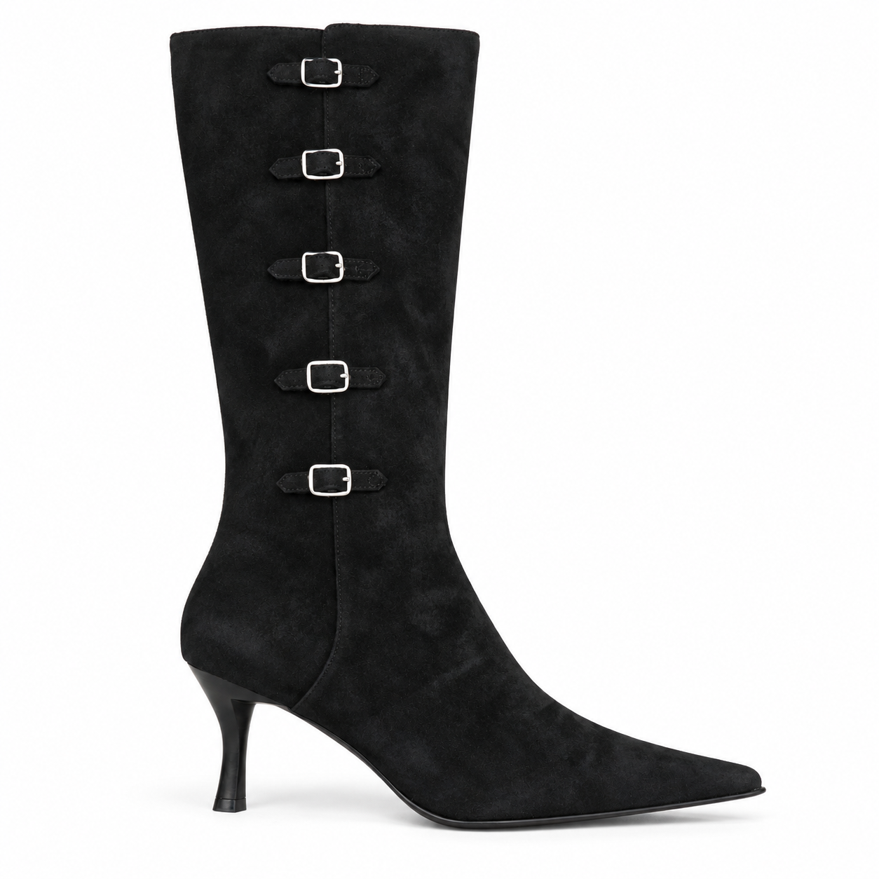 Betty Blue Sort Nubuck Damestøvle Med Spænder - 40