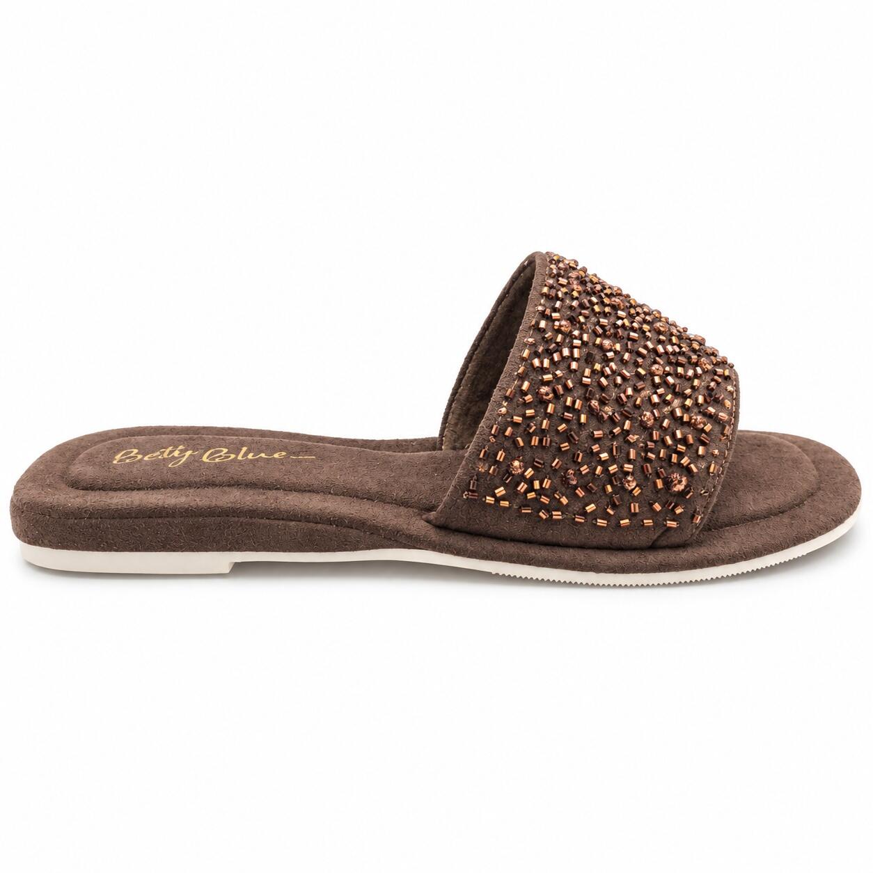 Betty Blue Brun Sandal Med Perler - 36