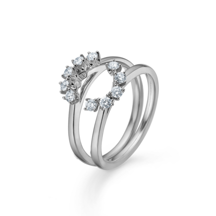 CROWN TIARA diamond ring in 14 karat white gold | Danish design by Mads Z