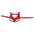 Bad Kitty Cat Mask i rød – erotisk kattemaske til rollespil, dominans og BDSM, fleksibelt materiale, frækt og elegant design.