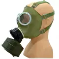 militærgrøn gasmaske med filter – realistisk cosplay og filmrekvisit
