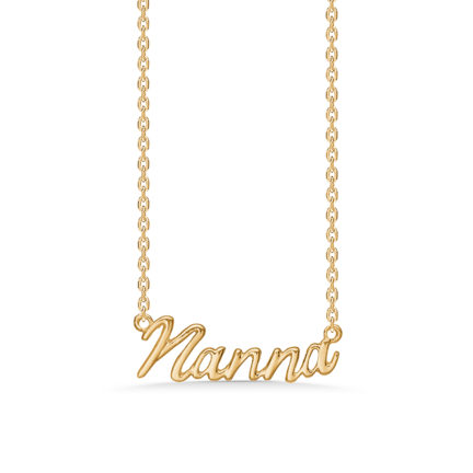 Name Tag Necklace Nanna - halskæde med navn - navnehalskæde i forgyldt sterling sølv