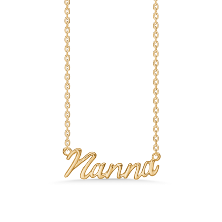 Name Tag Necklace Nanna - necklace with name - name necklace in gold plated sterling silver