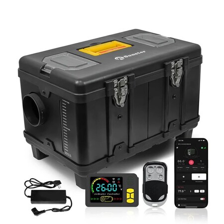 Sunster TB10 Black 8 kW dieselfyr – Bluetooth kinafyr i toolbox-design til båd og autocamper