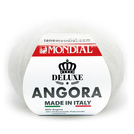 garnnoegle i angora fra mondial i farven hvid 620