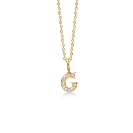 TENDER LOVE G pendant in 14 karat gold with diamonds | Danish design by Mads Z