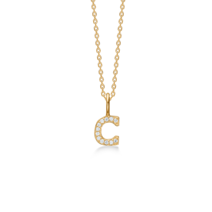 TENDER LOVE W pendant in 14 karat gold with diamonds | Danish design by Mads Z