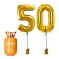 50 års balloner guld - guldbryllups balloner med helium - guld ballontal med helium