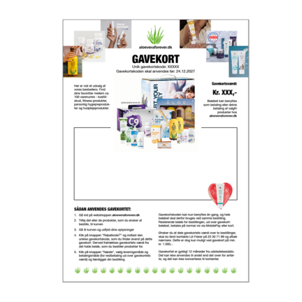 Forever Living gavekort til valgfri produkter hos Aloe Vera Forever DK
