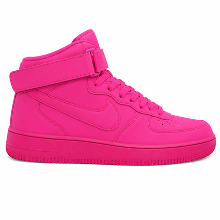 Dame high-top sneaker i fuchsia pink med velcro