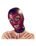 Bad Kitty Naughty Toys Black & Red Fetish Head Mask – sort/rød hovedmaske i matte-look med øje- og mundåbninger, elastisk, unisex, til bondage og rollespil.