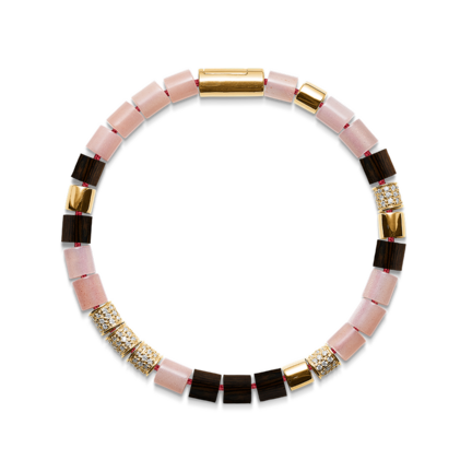Designer's Edition #9 armbånd i rød nylon med 14 karat guldlås