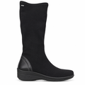 ECCO Corse Highcut Gore-Tex sort damestøvle med højt skaft og kileformet sål.