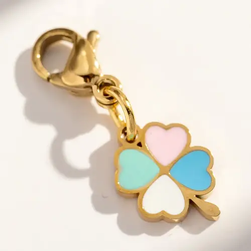 Mini charm - Pastel firkløver