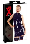 Sort latex-look kjole med høj hals – onesize