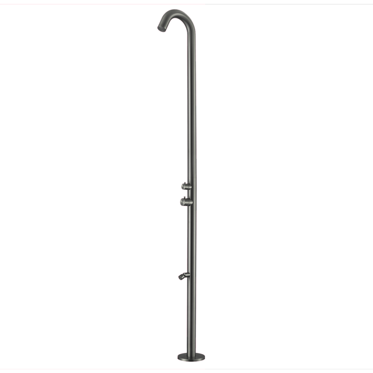 Sined QUARTU CANNA FUCILE – Außendusche mit Fußwaschanlage und Kalt- und Warmwasser – Gunmetal