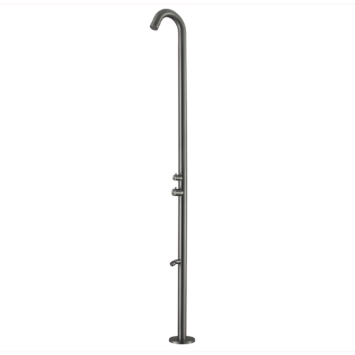 Sined QUARTU CANNA FUCILE - Udendørsbruser med fodvask og koldt & varmt vand - gun metal