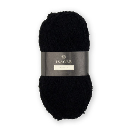 isager boucle i farve 30 sort garnnoegle alpacagarn