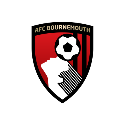 AFC Bournemouth klublogo på hvid baggrund til rundt kageprint Ø2–28 cm