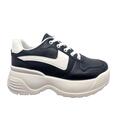 Dame sneakers sort/hvid plateau