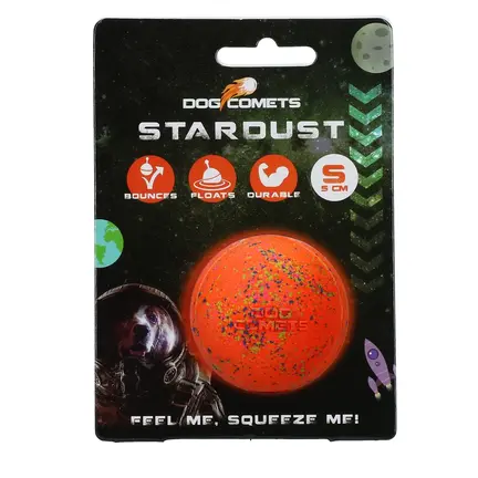 Dog Comets Stardust Bold - S, Ø5cm, Naturgummi, orange
