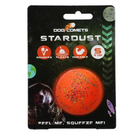 Dog Comets Stardust Bold - S, Ø5cm, Naturgummi, orange