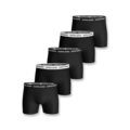 Björn Borg boxershorts 5-pak. Komfortabel og stilfuld hverdag med 5 sorte par. Skiftevis hvid og sort kant. Hovedstof: 95% bomuld, 5% elastan.