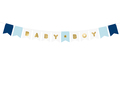 Babyboy banner - babyshower pynt blå og guld