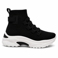 Sorte high-top sokkeboots med hvid sål – dame
