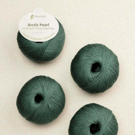 4 garnnoegler i kvaliteten arctic pearl fra pascuali i farven seaweed 18