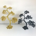 metal bonsai træ guld sort