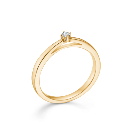 CROWN solitaire and diamond ring in 14 karat gold | Danish design by Mads Z