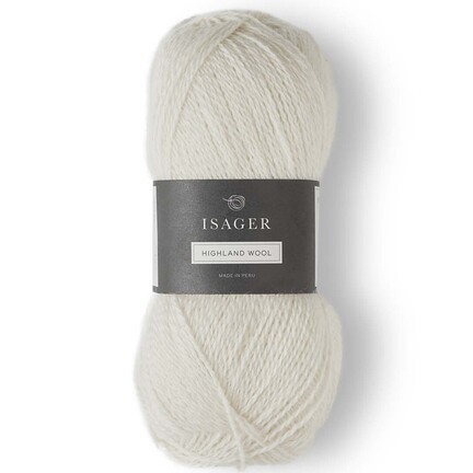 isager highland garn i farve e0 hvid