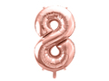 Stort 8 ballon tal rose gold til helium