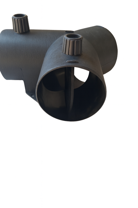 Y-stykke med justerbart spjæld Ø60/Ø75 mm – effektiv luftfordeling i varmesystem