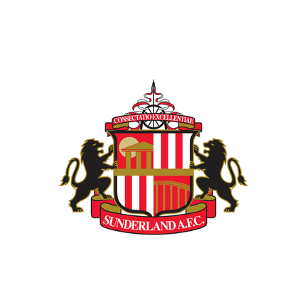 Sunderland klublogo på hvid baggrund til rundt kageprint Ø2–28 cm
