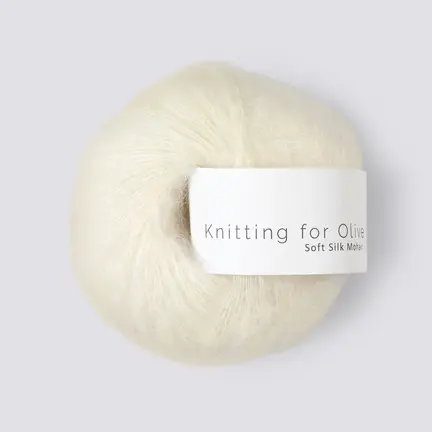 silk mohair fra knitting for olive ufarvet (hvid)