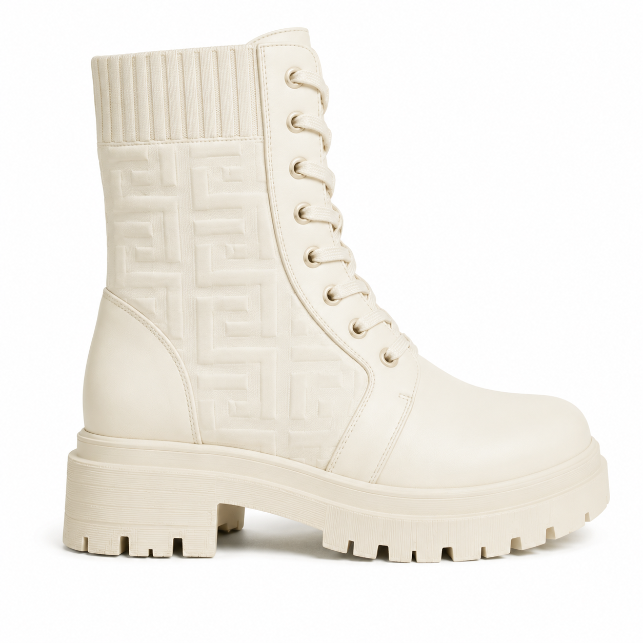Ivory Knit Boot - 36