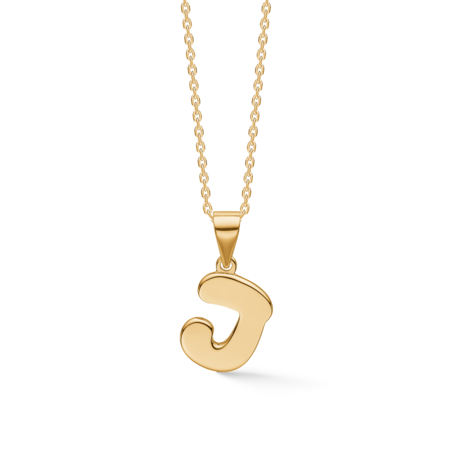 Letters J necklace made of 925 pure sterling silver plated with 18 karat gold plating.