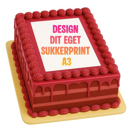 Design dit eget sukkerprint A3 – stort spiseligt kageprint til lagkager