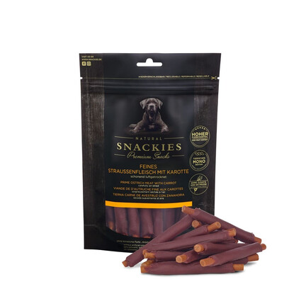 Snackies Strudsekød med gulerod - 150g
