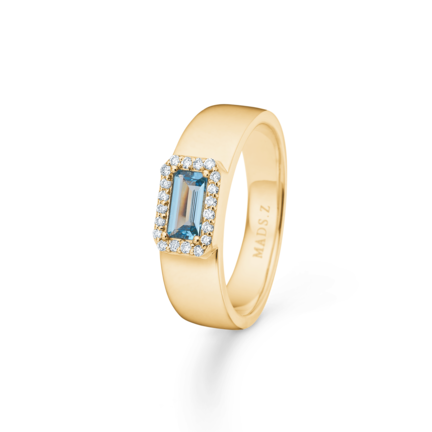 INDIGO ring in 14 karat gold with diamonds | Danish design by Mads Z