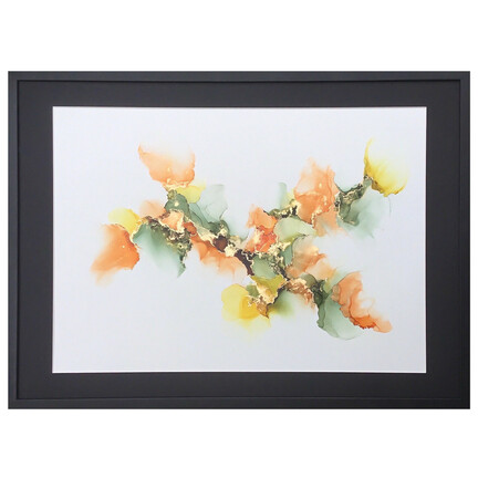 maleri orange grøn 50x70cm