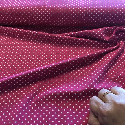 Pink bomuldsjersey med hvid prik